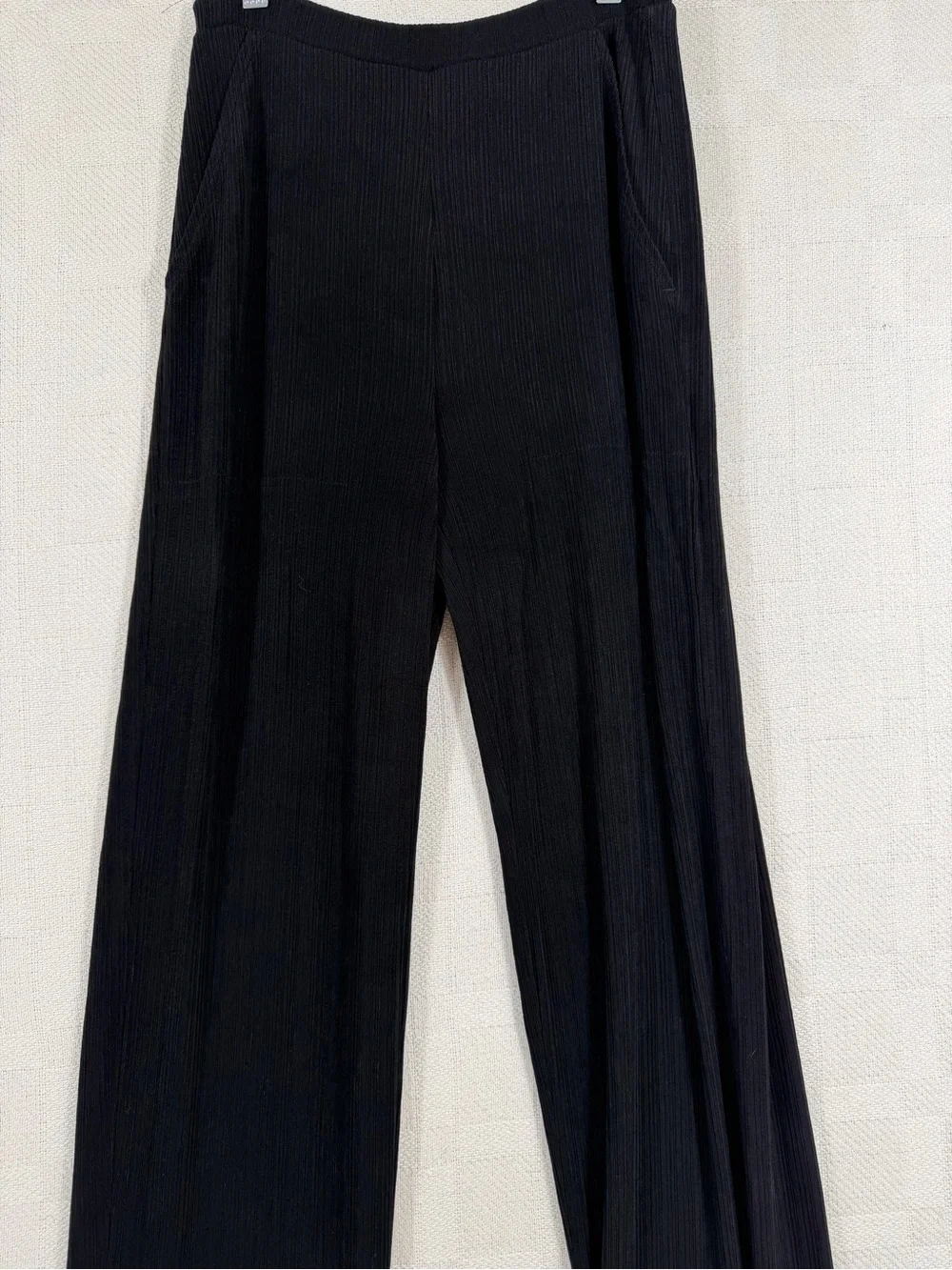 Chico's Wide Leg Travelers Pants 0 Small Black Pull-On Pockets